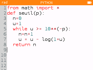 copie écran calculatrice